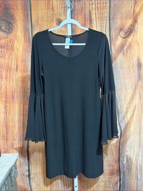MSK Slit Bell Sleeve Dress Size M Black